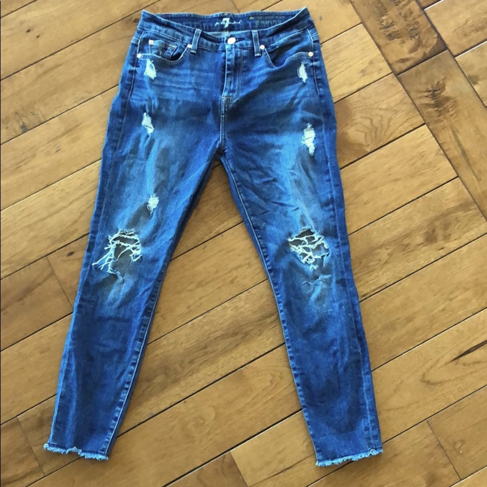 Seven For All Mankind High Waisted Skinny Sz 28